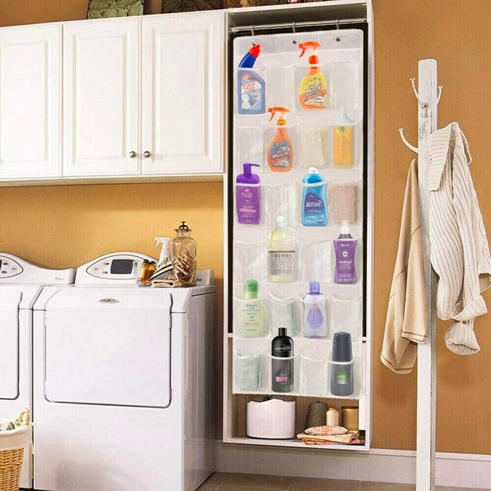 Sobre la puerta organizador de zapatos estante colgante soporte de almacenamiento bolsa armario 24 Foto 3 de 4