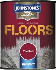 Johnstone's Garage Floor Paint Concrete Brick Stone Tiles Cement 250ml - Red