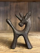 Primitive Style Cast Iron Unicorn Miniature Figurine 30377