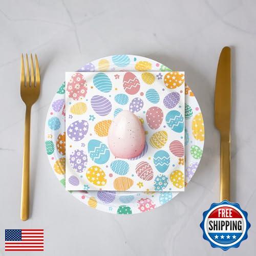 ZVK Easter Paper Plates and Napkins Set Disposable Party Supplies 9" Party Di - Picture 5 of 5