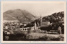 Lourdes Basilic France Real Photo Postcard RPPC