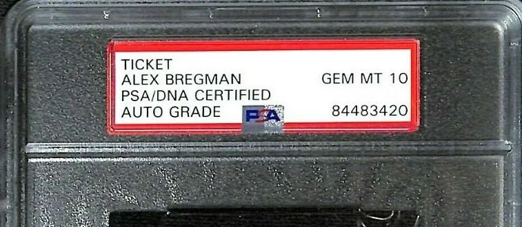 ALEX BREGMAN Signed Auto 1st MLB Hit Full Ticket 7/31/16 Graded PSA/DNA 10 GEM - Image 3 of 4