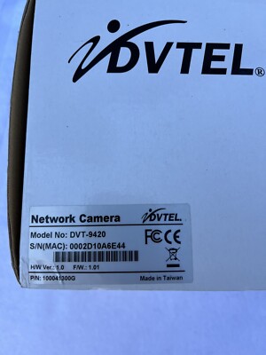 DVTEL DVT-9420 Network  DOME CAMERA 9420 P/N: 100041300G