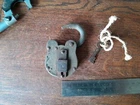 VINTAGE  SECURE 4 LEVER BRASS FRONTED PADLOCK ONE KEY