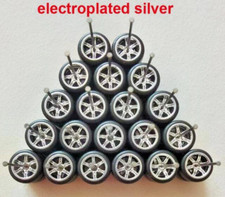 Hot Wheels 10 Sets New Chrome Te37 6 Spoke Rims Real Rider Rubber Tires 164 Hot Wheels 10 Sets New Chrome Te37 6 Spoke Rims Real Rider Rubber Tires 164