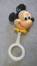 Vintage Danara Walt Disney Productions Mickey Mouse Plastic Baby Rattle Toy 7"