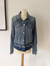 J Brand Denim Blue Deena Distressed Denim Jeans Jacket Uk L