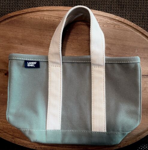 Lands' End 100% Cotton Canvas “Boat and Tote” Mini (Sage) RN62830