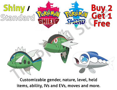 Pokemon Sword Shield ✨ SHINY RED BLUE BASCULIN WISHIWASHI MAX IV - Main Image