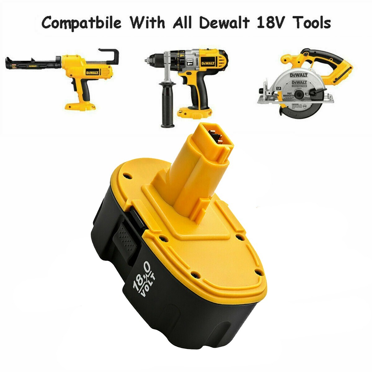 VANON 18V 4800mAh DC9096 Battery Replacement For Dewalt 18