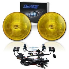 7 Stock Yellow H4 Headlight Super White 6k 6000k Hid Light Bulb Headlamp Pair