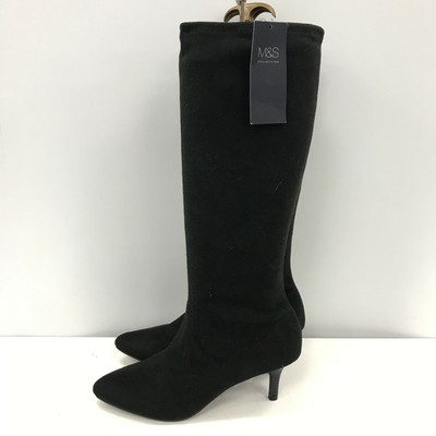 black suede knee high sock boots