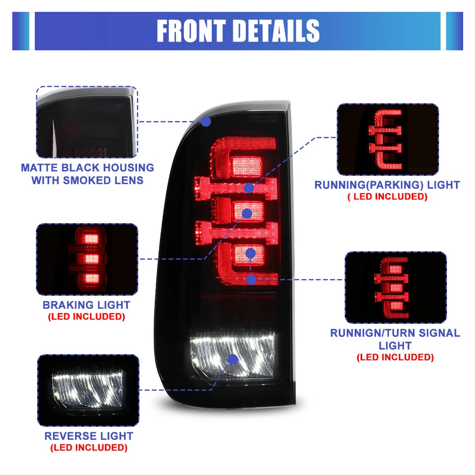 Luces traseras LED secuenciales humo para Ford F-250 F-350 F-450 Super Duty 2008-2016 Foto 3 de 4