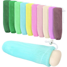 10 Ps Exfoliating Mesh Soap Pouch Saver Bag Bubble Foam Net Body Cleaning Tool