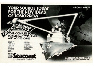 1993 SEACOAST Electric Company wire cable US Navy ship Hawthorne NY Print Ad