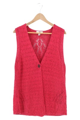 PETER HAHN Strickweste Gr. 46 Rosa Baumwolle Damen
