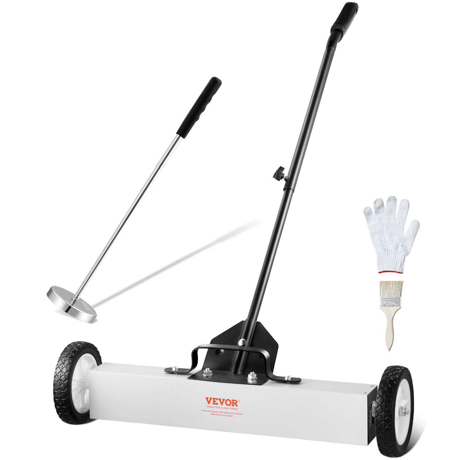 VEVOR Magnetic Sweeper 24" - Spazzatrice con Manico Regolabile e Ruote