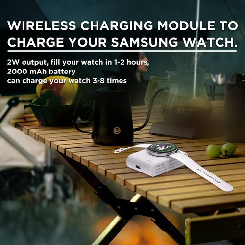 Nuevo Cargador Magnético Inalámbrico Para Reloj Samsung Galaxy 5/5 Pro/4/3/Active 2 Blanco - Imagen 7 de 12