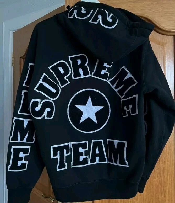Sweat à capuche chenille SS22 Supreme Team taille S petit noir à capuche