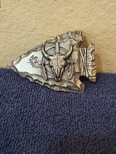 Siskiyou 1988 Bison Buffalo Skull Arrow Head Belt Buckle