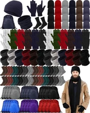 120 Pcs Homeless Care Package Supplies Bulk Winter Gloves Beanie Hat Neck War...