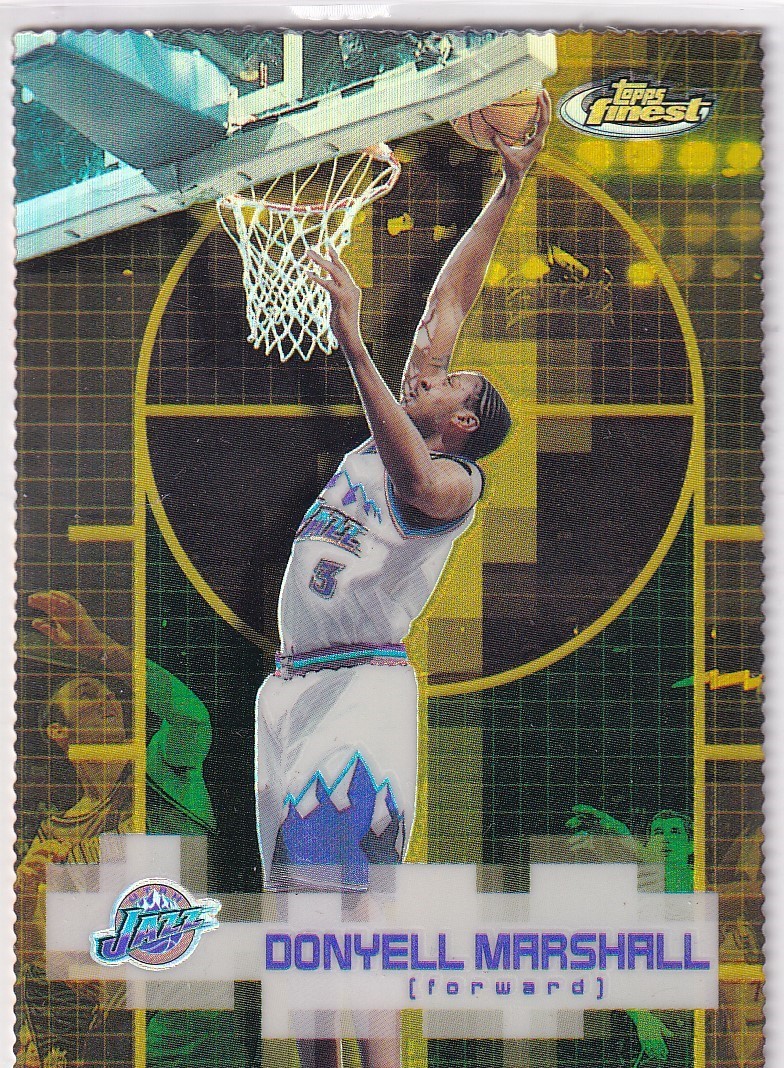 DONYELL MARSHALL 69/100 FINEST GOLD REFRACTOR DIE CUT JAZZ #78 2000-01 TOPPS