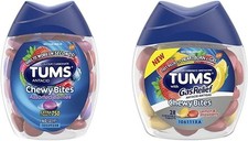 TUMS Chewy Bites Antacid 60ct and Gas Relief Lemon  Strawberry 28 ct