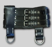 Rough Trade Three Belt Buckle Black Adjustable Leather Punk Goth Bondage Cosplay