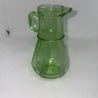 Uranium Glass Syrup Dispenser Green Depression Glass Hazel Atlas Glass 6”