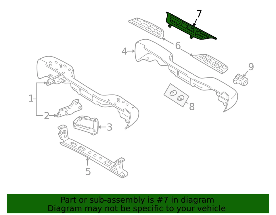 Almohadilla de paso para parachoques trasero GM 15080820 genuina Foto 4 de 4