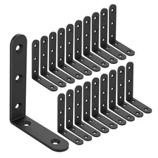 20 PCS L Corner Brace Heavy Duty Shelf Brackets 4 x 3 In L Joint Angle Brackets