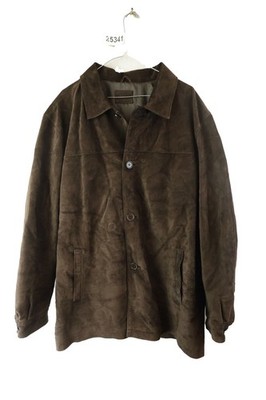 MARKS AND SPENCER BLUE HARBOUR braune Leder Bomberjacke Größe L Herren 025341