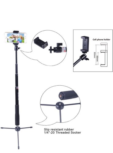 Smatree SmaPole Q Extendable Handheld Selfie Stick 93cm & tripod, iPhone Camera - Picture 2 of 7