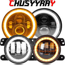 For Jeep Cj-5 55-83 7inch Round Led Headlights 4inch Led Fog Light Combo For Jeep Cj-5 55-83 7inch Round Led Headlights 4inch Led Fog Light Combo