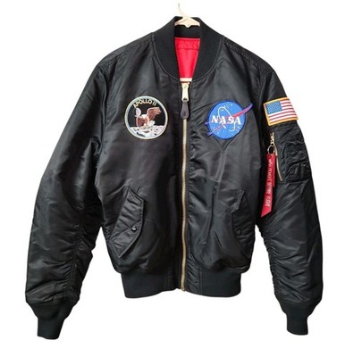 Alpha Industries NASA Apollo MA-1 Flight Jacket Reversible Small Mission Patches