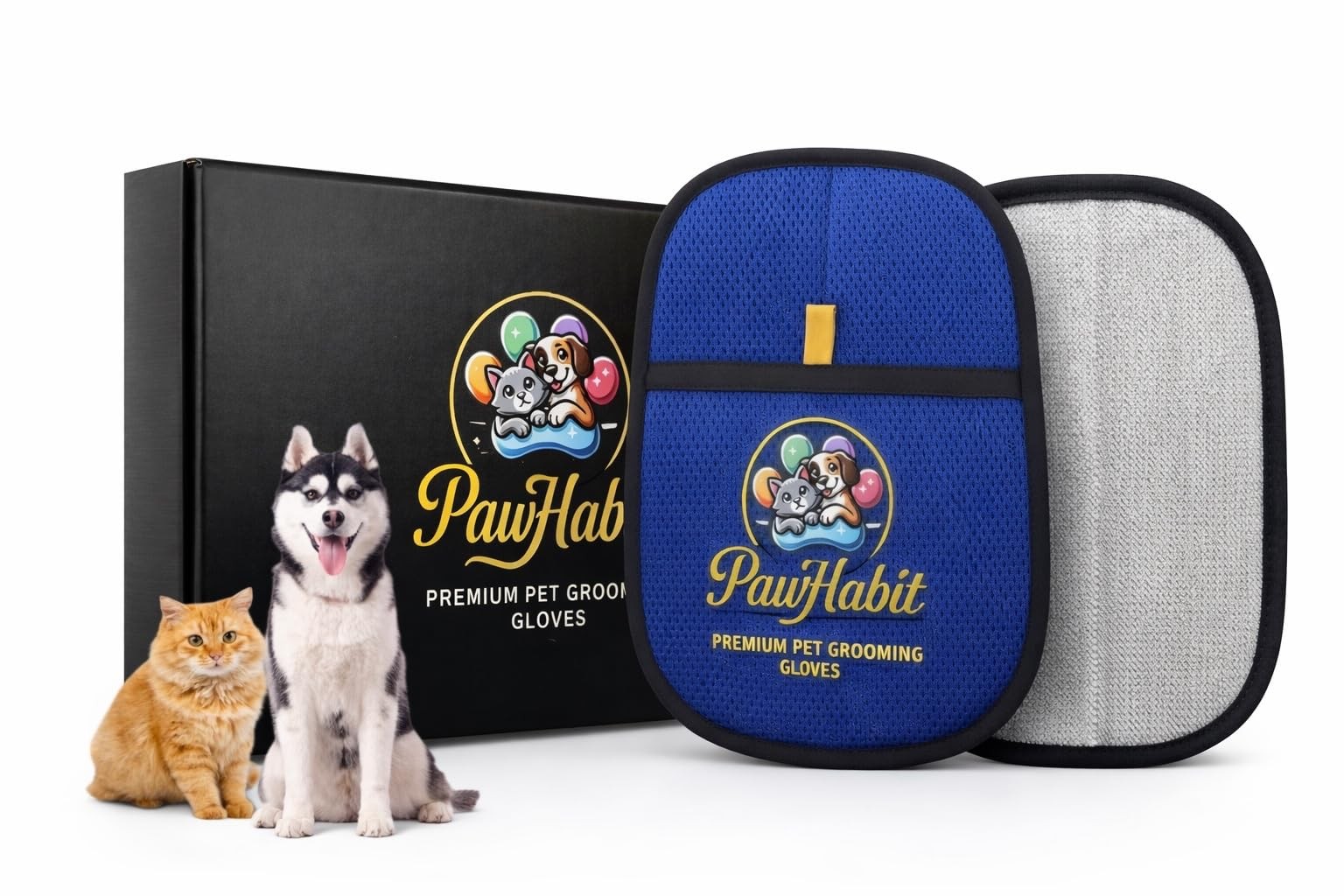 Pet Hair grooming Glove &ndash; Gentle Grooming & Deshedding Glove for Dogs & Cats,...