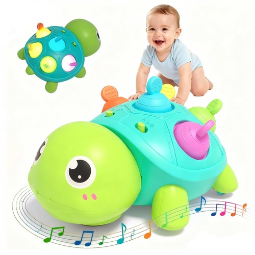 Baby Musikalisches Krabbelspielzeug 6 bis 12 Monate, Kleinkind Schildkröte Leuchtspielzeug für Tee... - Bild 1 von 9