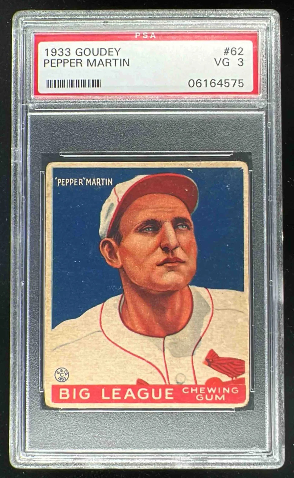 1933 Goudey #62 Pepper Martin RC PSA 3