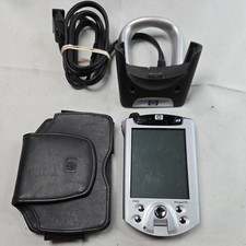 HP IPAQ H5555 POCKET PC HANDHELD PDA BLUETOOTH WIFI WITH DOCK  CASE UNTESTED