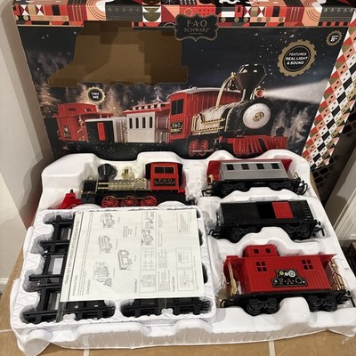 FAO Schwarz 34-Pc Motorized Train Set Light & Sound Christmas New in Box