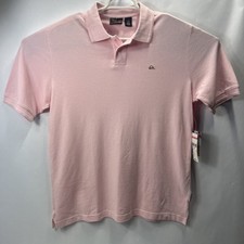 Quiksilver Men's Polo Shirt Size L Large 100 Cotton Pink New With Tags.
