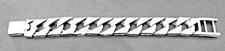 MEN'S Link Bracelet Platinum Dipped  9.5 inches  925 Sterling Silver 153 Grams