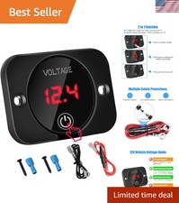 Battery Voltage Gauge Dc Volt Meter 12v 24v Led Digital Display Voltage Met...