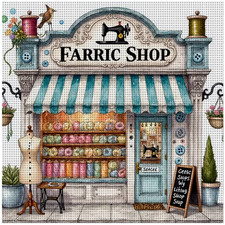 Printed Cross Stitch Kit 11 ct The Fabric Shop with Mannequin 30x30cm DIY UK