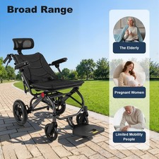 All Terrain Folding Reclining Transport Wheelchair Adjustable Removable Headrest