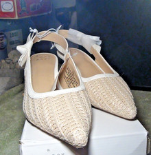 Women's Milan Raffia Slingback 2" Heels - A New Day Beige 6-11 