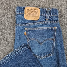 Vintage Levis 505 Orange Tab Jeans Men's 38x32 30 Denim Made USA 1989 Dark Wash