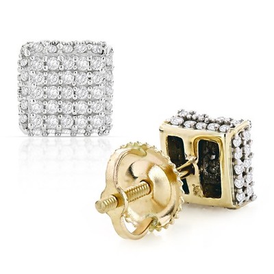 10K Gold Pave Diamant Ohrstecker 0,5ct für Herren und Damen
