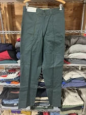 VTG 50s Sanforized Sail Cloth Forrest Green Work Pants Faded 32x34 Chino NOS