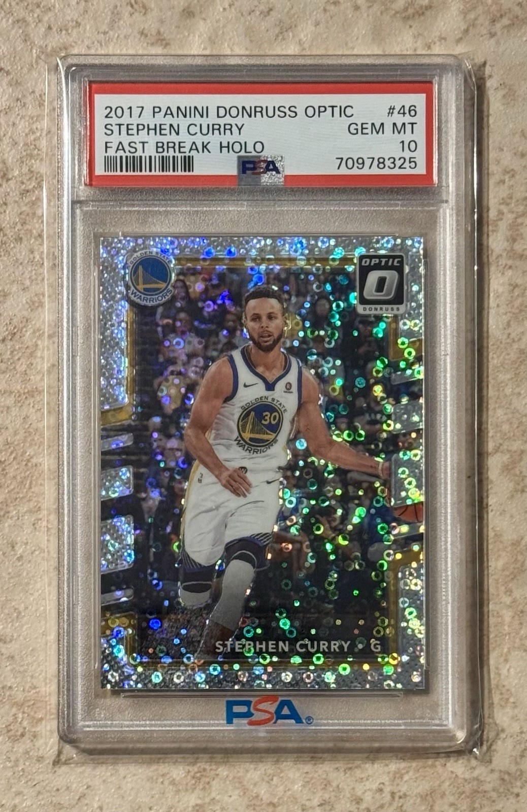 2017 Donruss Optic Fast Break Holo Prizm Stephen Curry PSA 10 Gem Mint